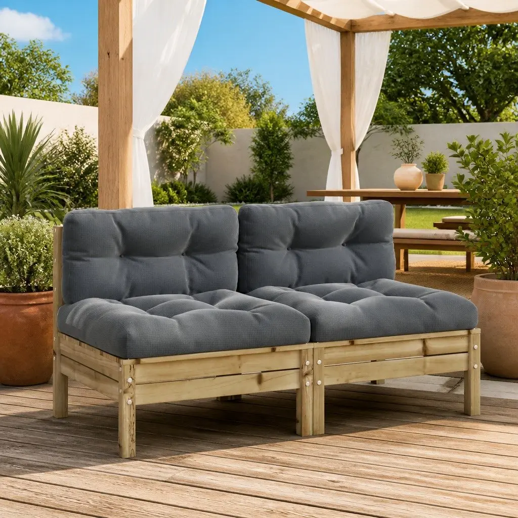 Outdoor Sectional Sofa Set with Brown Cushions