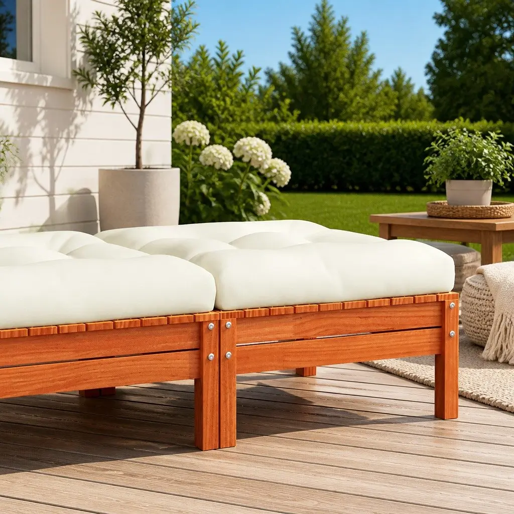 Garden Footstool with Cushion for Outdoor Relaxation