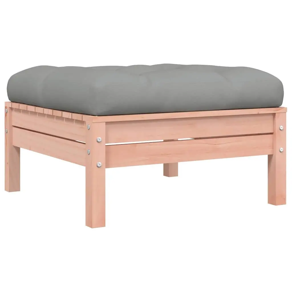 Garden Footstool Ottoman Solid Wood Outdoor Patio Cushion Brown