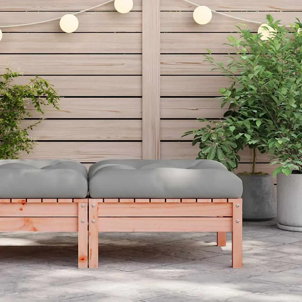 Garden Footstool Ottoman Solid Wood Outdoor Patio Cushion Brown