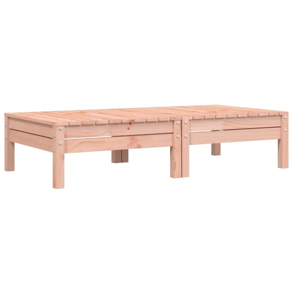 Outdoor Footstools Cushioned Brown Wooden 2 Piece Garden Patio Ottoman