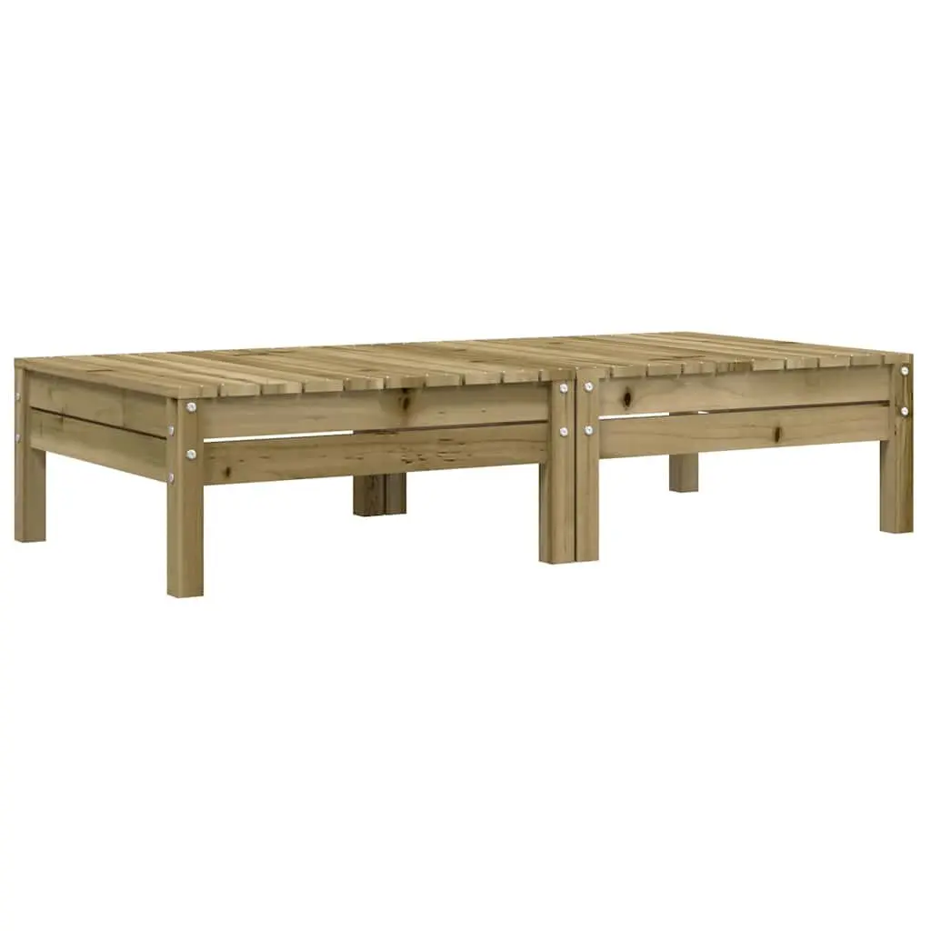 Outdoor Garden Footstools Ottoman with Cushions 2 Pieces Solid Wood Brown