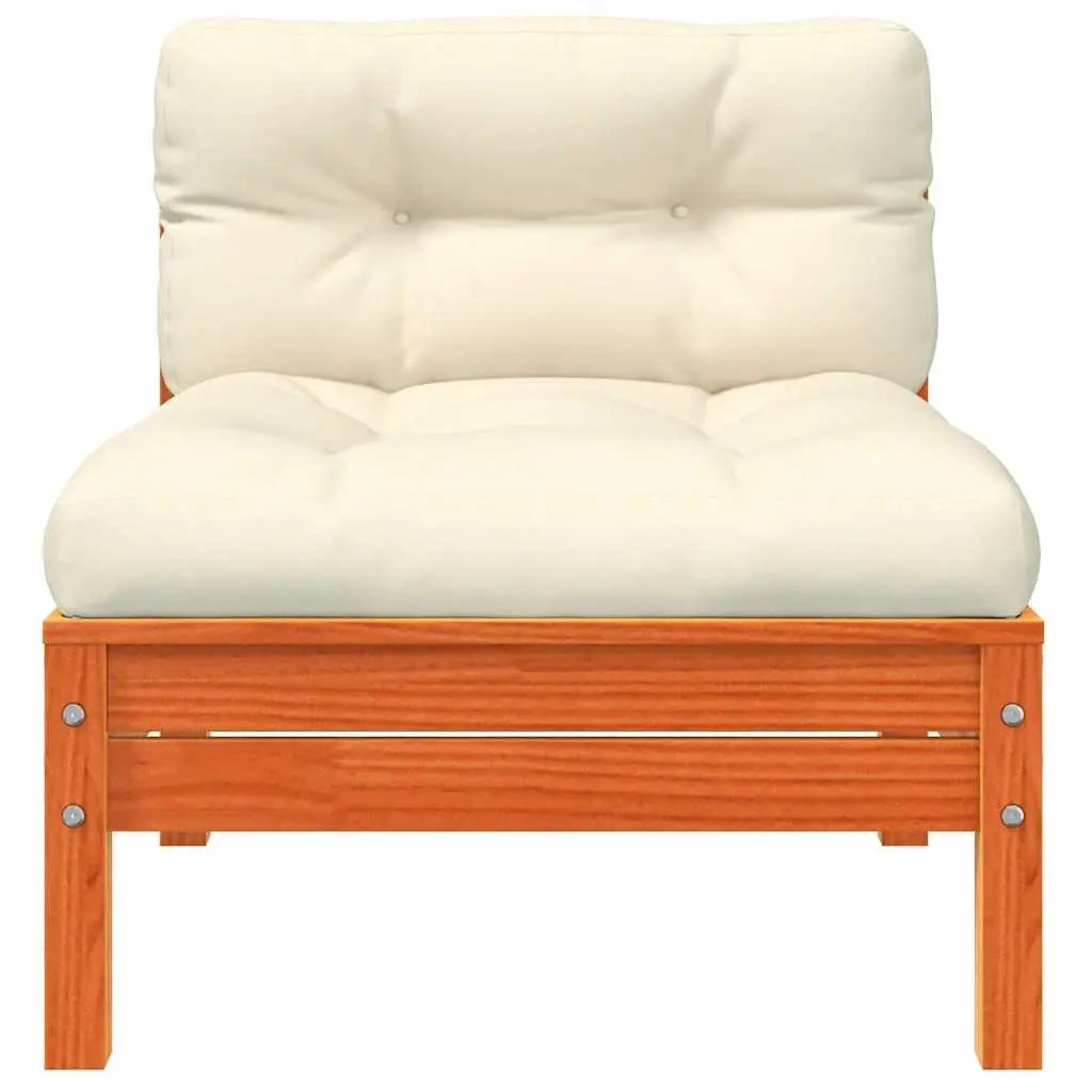 3-Seater Garden Sofa with Footstool Outdoor Patio Furniture Brown