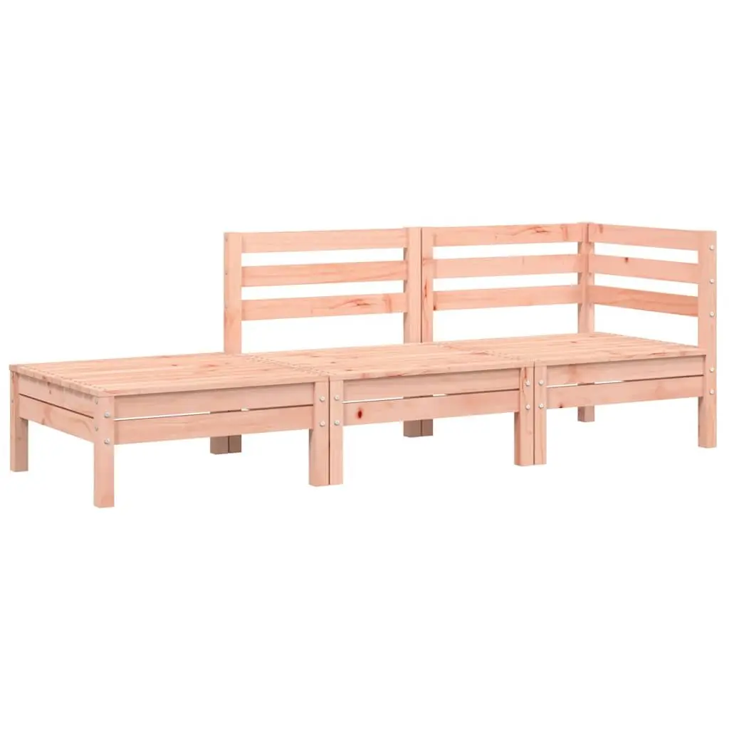 3-Seater Outdoor Garden Sofa with Cushions Footstool Brown Wooden Patio