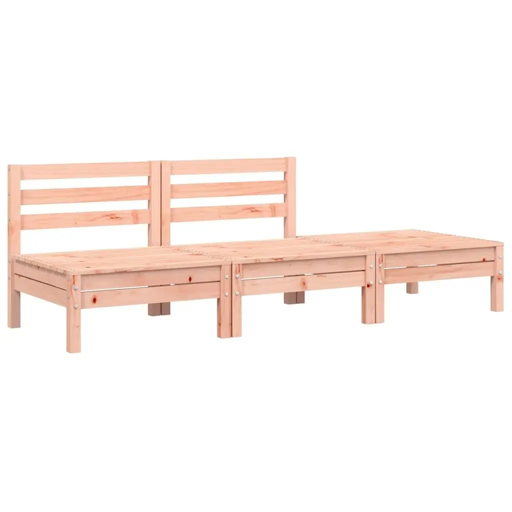 2-Seater Garden Sofa Solid Wood with Cushions Footstool Brown Modular Outdoor Patio Set