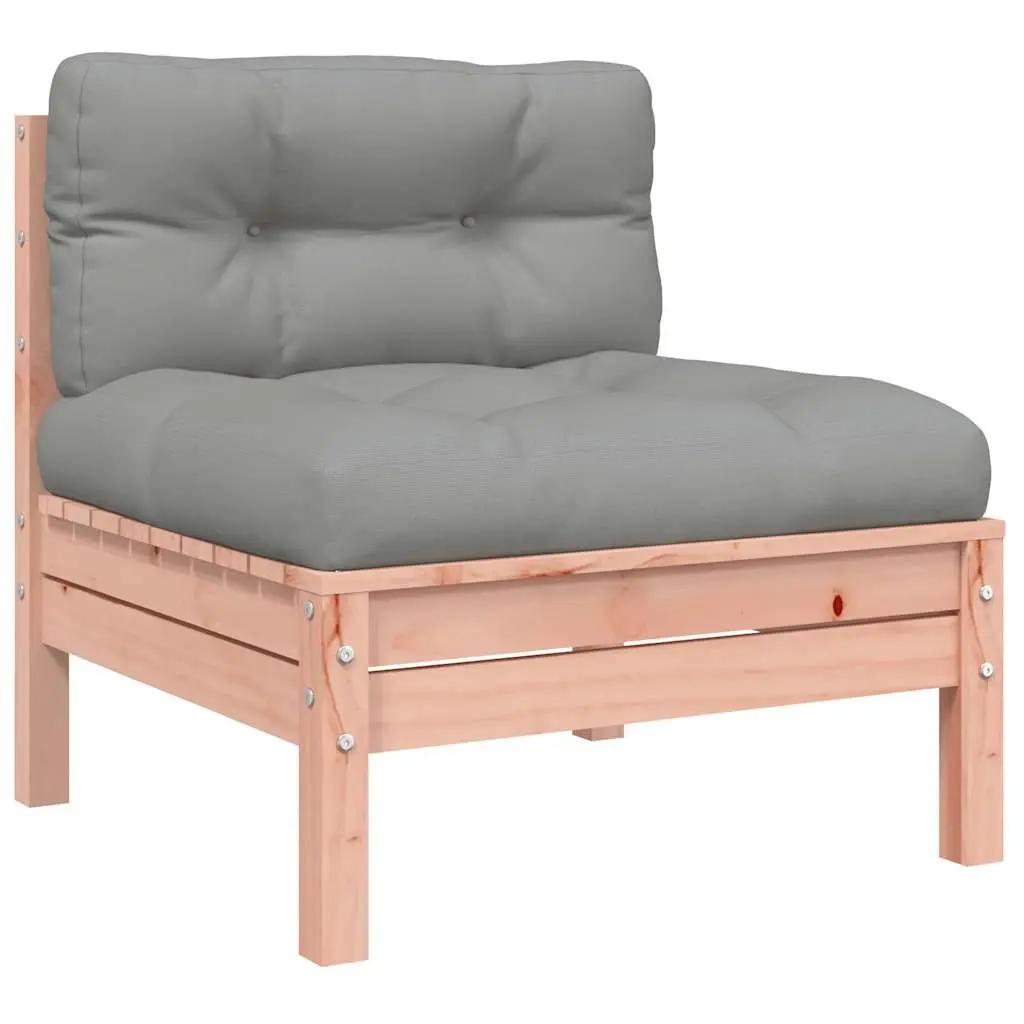 2-Seater Garden Sofa Solid Wood with Cushions Footstool Brown Modular Outdoor Patio Set