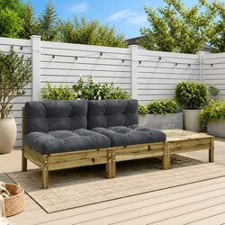 Comfortable 2-Seater Garden Sofa with Cushions and Footstool