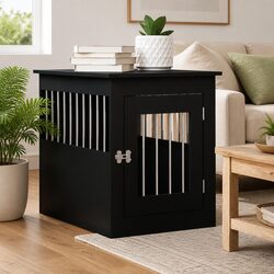 Reliable Black Dog Crate Furniture End Table 55x75x65cm