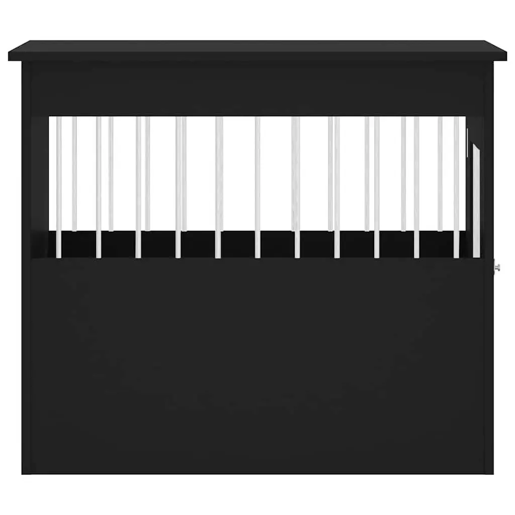 Dog Crate Furniture End Table Black Steel Wire 55x80x68cm