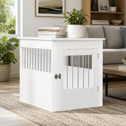 Reliable White End Table Dog Crate Furniture