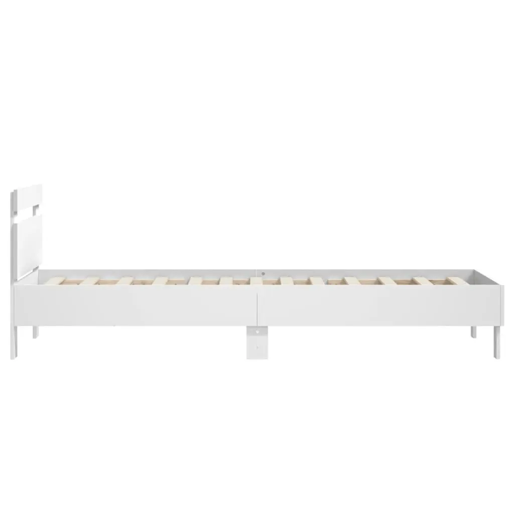 White Bed Frame with Headboard for Lasting Comfort
