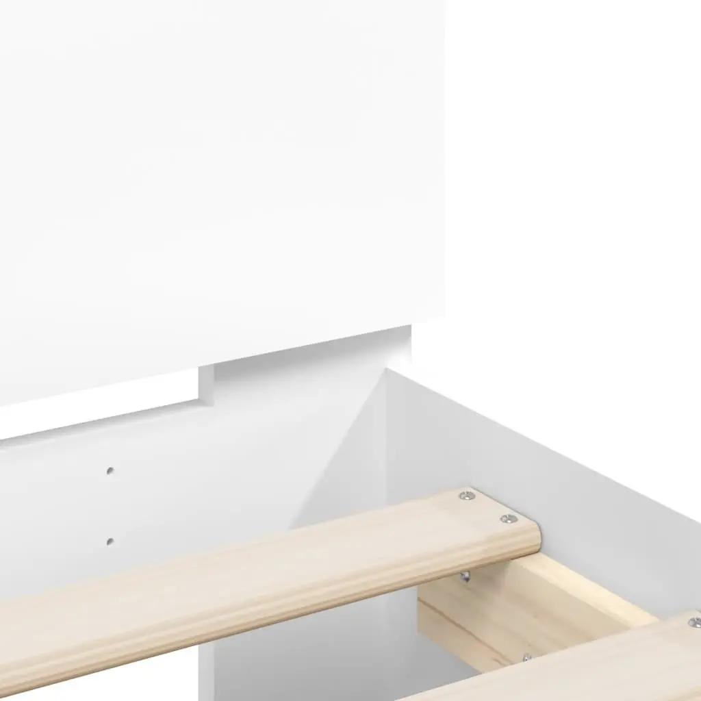 White Bed Frame with Headboard for Lasting Comfort
