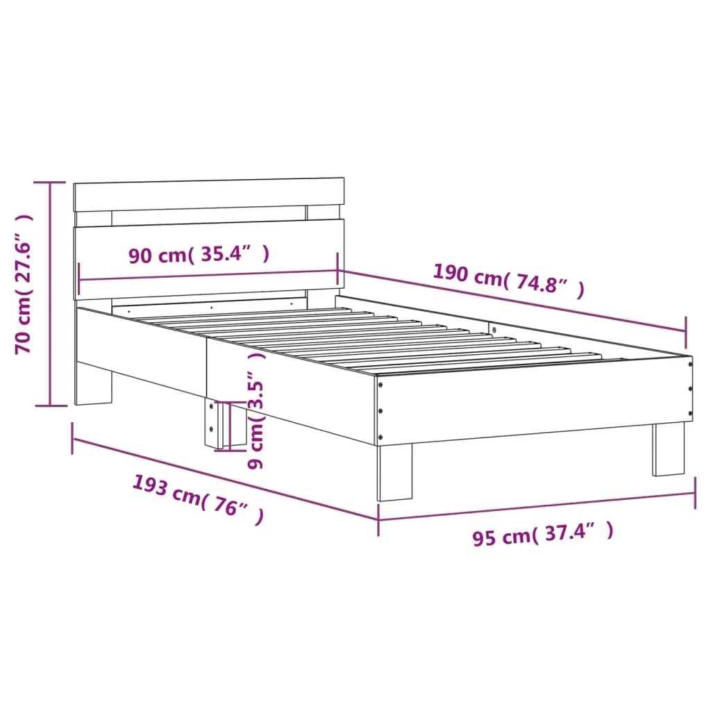 White Bed Frame with Headboard for Lasting Comfort