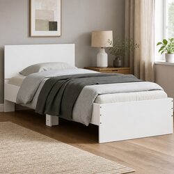 Reliable White Bed Frame with RGB Lighting and Headboard