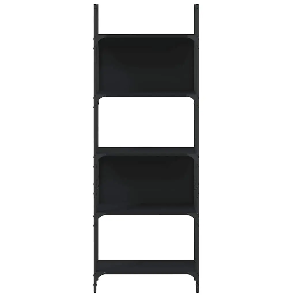 5-Tier Bookshelf Storage Display Unit 166.5cm Black Engineered Wood