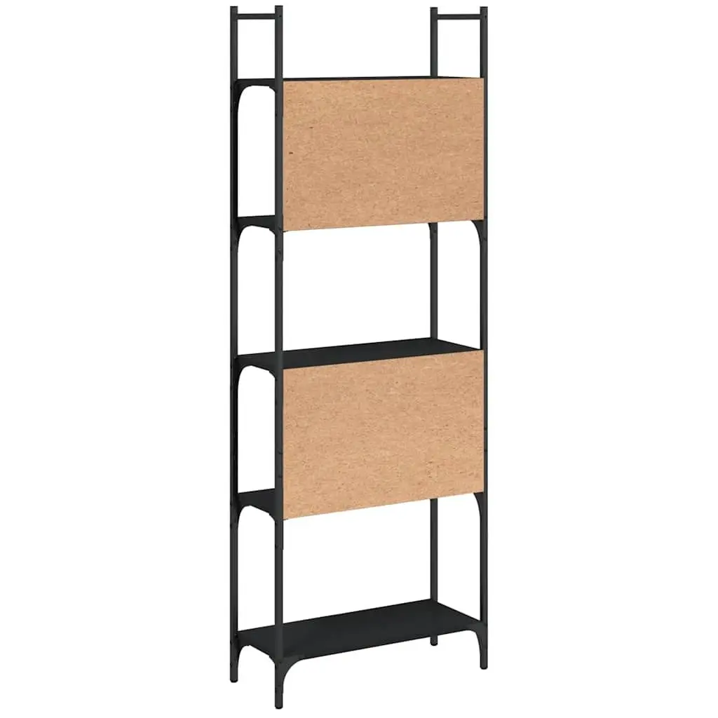 5-Tier Bookshelf Storage Display Unit 166.5cm Black Engineered Wood