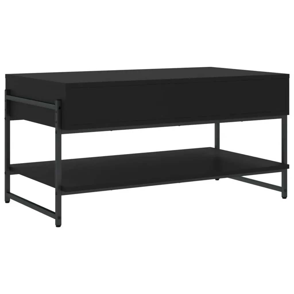 Coffee Table Black 90x50x45cm Living Room Accent Table with Storage Space