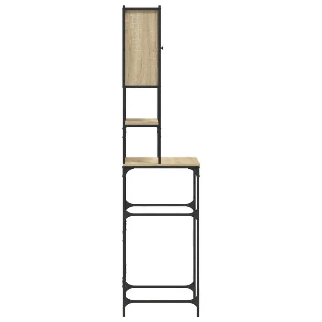 Washing Machine Cabinet Storage Organiser Sonoma Oak Engineered Wood 68 x 48.5 x 194 cm