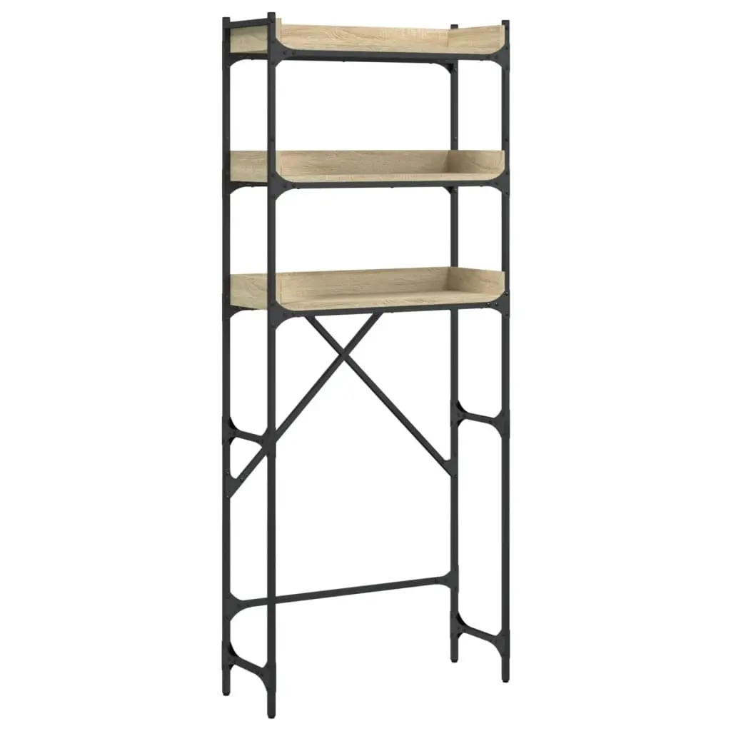 Washing Machine Shelf 3-Tier Storage Organiser Sonoma Oak Laundry Room