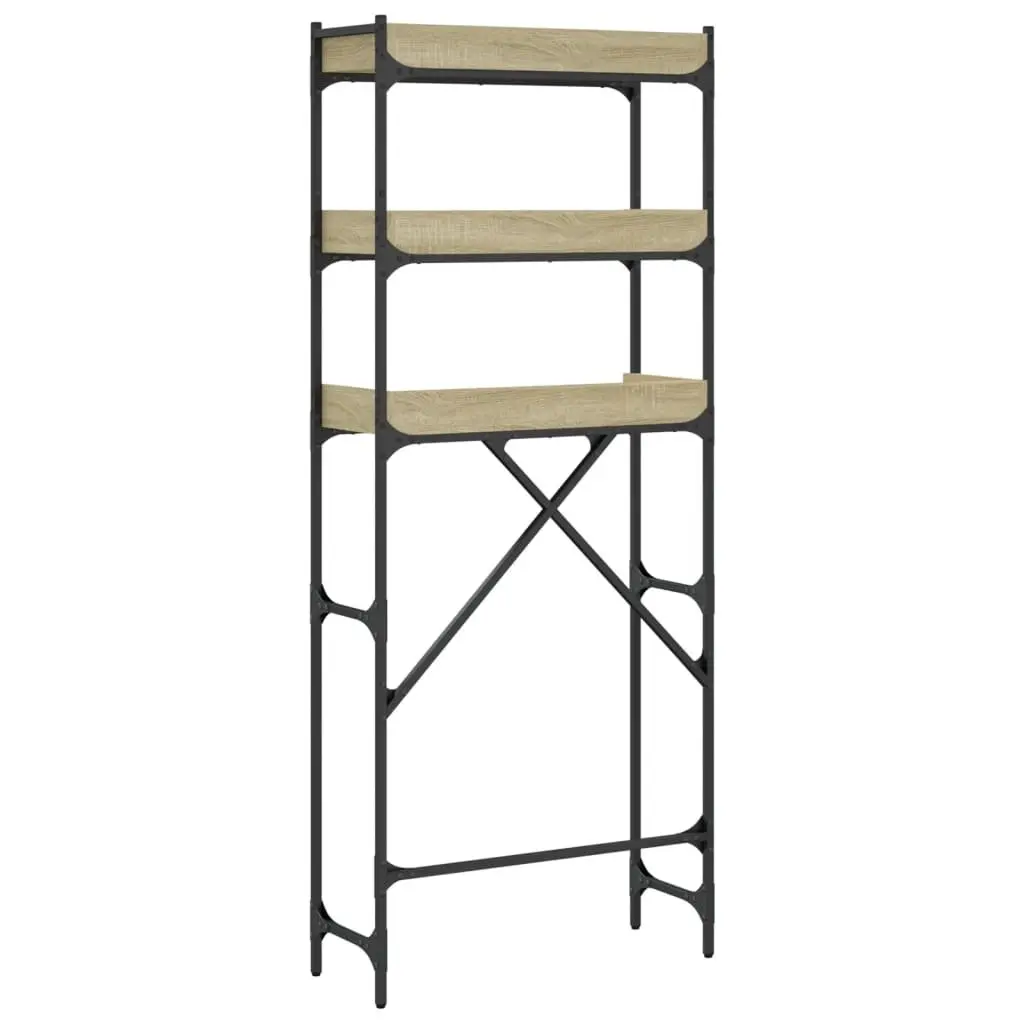 Washing Machine Shelf 3-Tier Storage Organiser Sonoma Oak Laundry Room