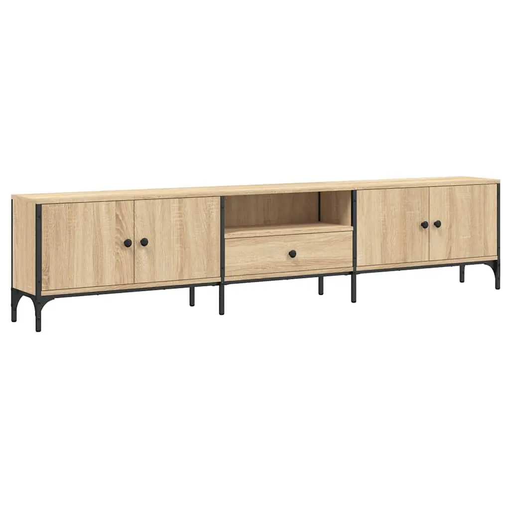 TV Cabinet Media Storage Unit 200W x 25D x 44H cm Brown Engineered Wood