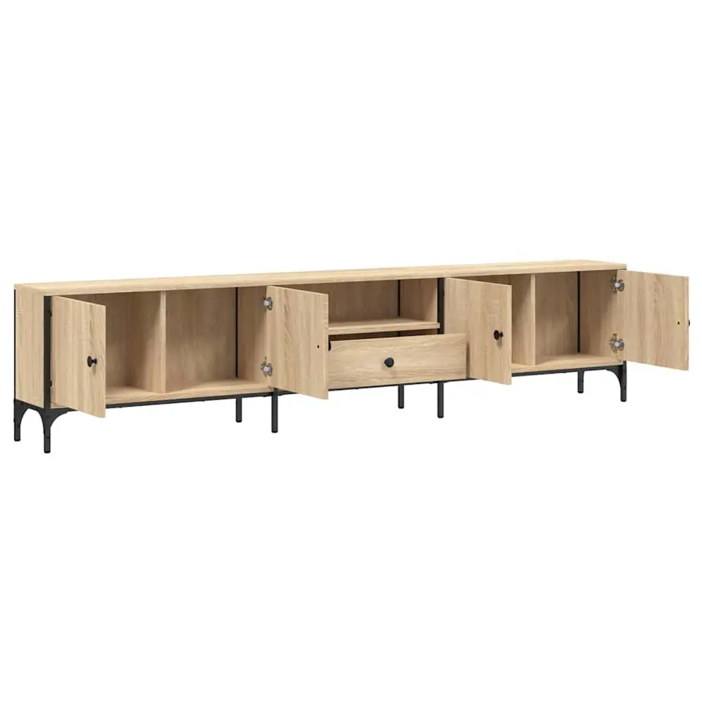 TV Cabinet Media Storage Unit 200W x 25D x 44H cm Brown Engineered Wood