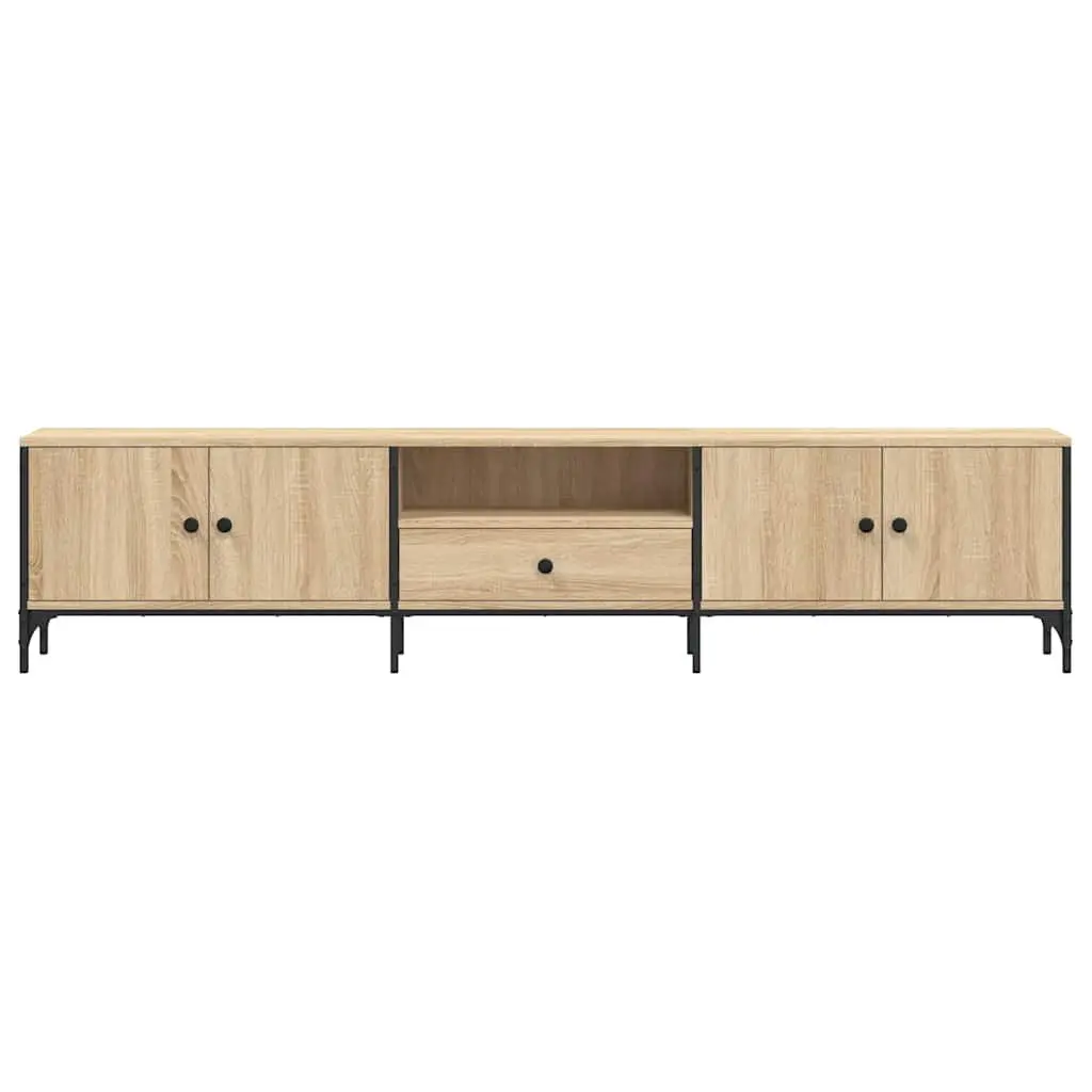 TV Cabinet Media Storage Unit 200W x 25D x 44H cm Brown Engineered Wood