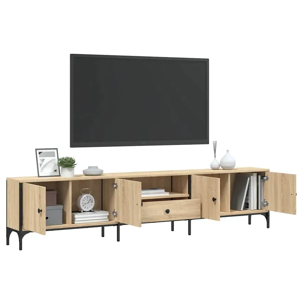 TV Cabinet Media Storage Unit 200W x 25D x 44H cm Brown Engineered Wood