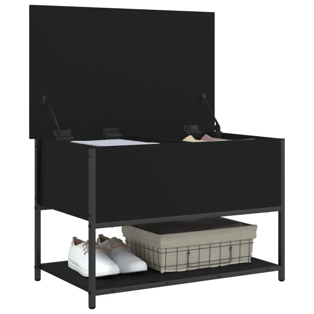 Storage Bench Black 70x42.5x47cm Hallway Shoe Bench Entryway Seating Organiser