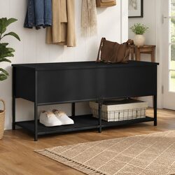 Reliable Black Storage Bench 100x42.5x47 cm for Organizing