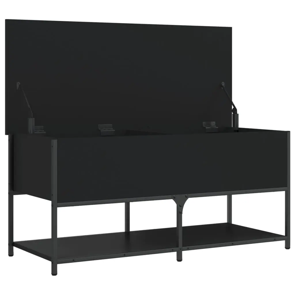 Storage Bench Black 100x42.5x47 cm Hallway Entryway Shoe Organiser Seating