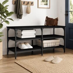 Functional Black Shoe Bench Storage 100x38.5x49cm for Your Home
