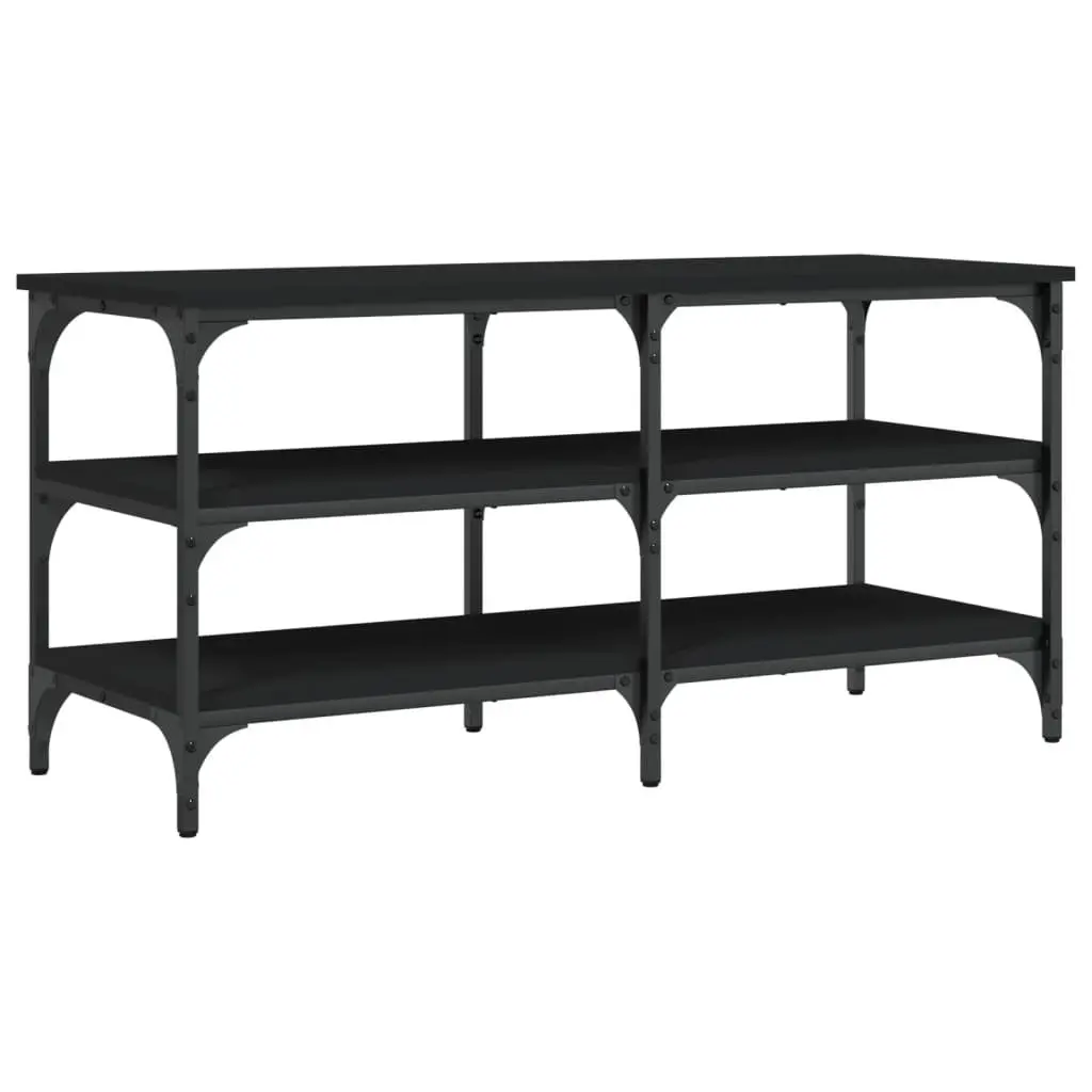 Shoe Bench Storage Organiser 100x38.5x49cm Black 3-Tier Shelves