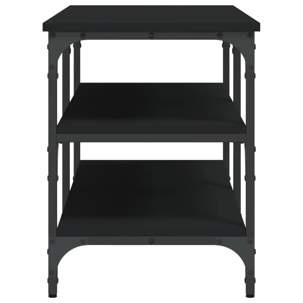 Shoe Bench Storage Organiser 100x38.5x49cm Black 3-Tier Shelves