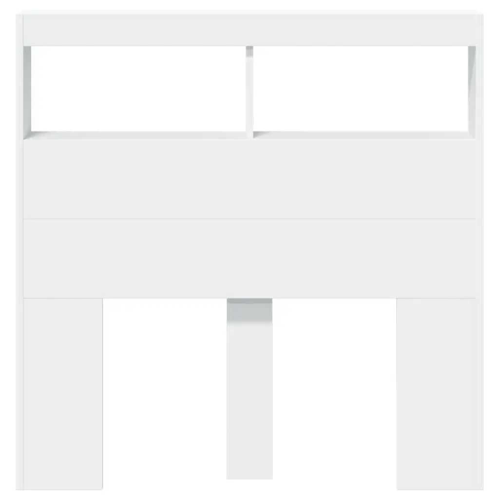 Headboard Cabinet RGB LED Lights White 100cm Modern Bedroom Storage