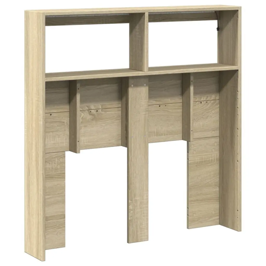 Headboard Cabinet Storage with RGB LED Lights 100 cm Brown