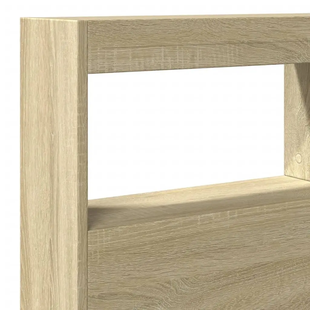 Headboard Cabinet Storage with RGB LED Lights 140cm Sonoma Oak