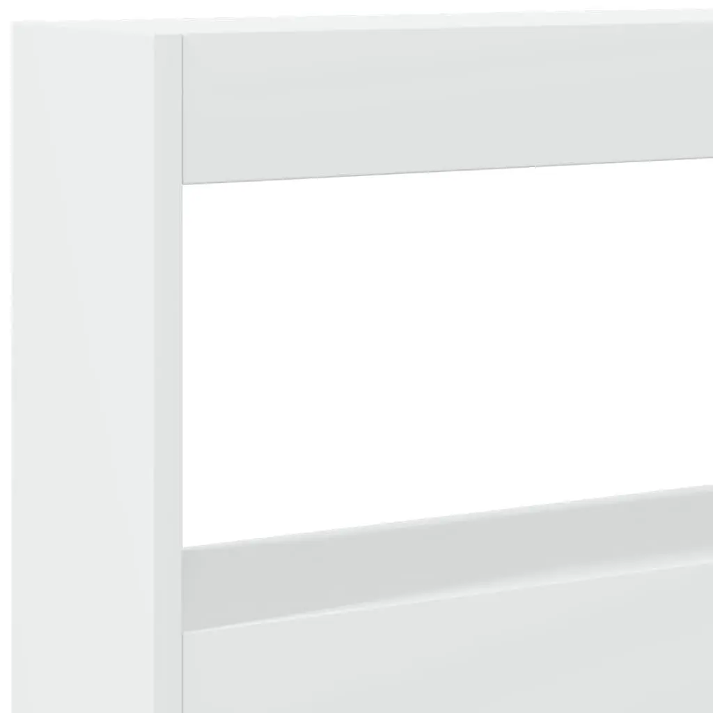 Headboard Cabinet RGB LED Lights 200cm White Storage Furniture