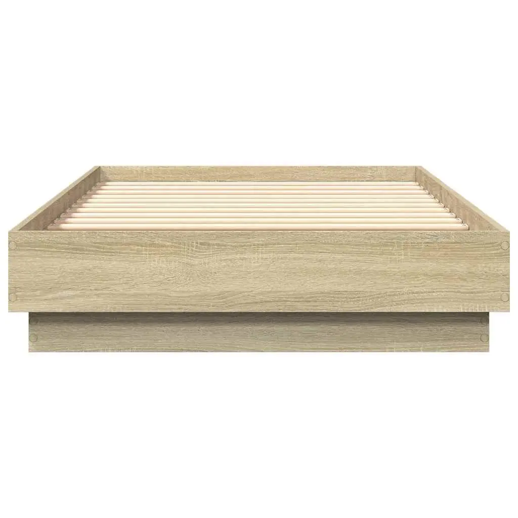 Bed Frame Sonoma Oak Engineered Wood 90x190 cm Slatted Base Furniture