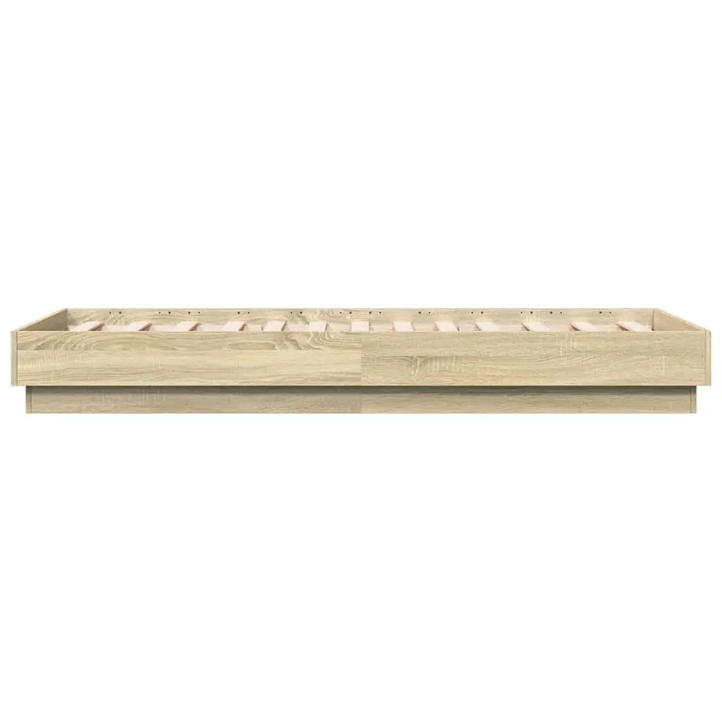 Bed Frame Sonoma Oak Engineered Wood 90x190 cm Slatted Base Furniture