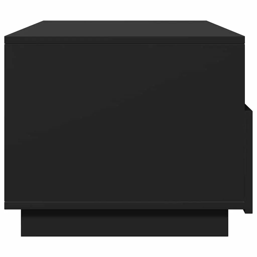 Coffee Table with RGB LED Lights Black Modern Living Room Accent Furniture