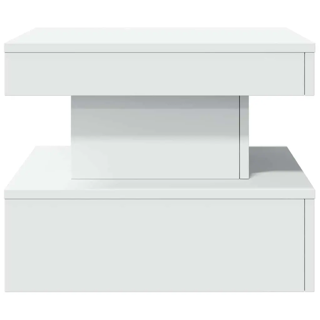 Coffee Table RGB LED Lights Modern Living Room Accent White 50x50x40cm