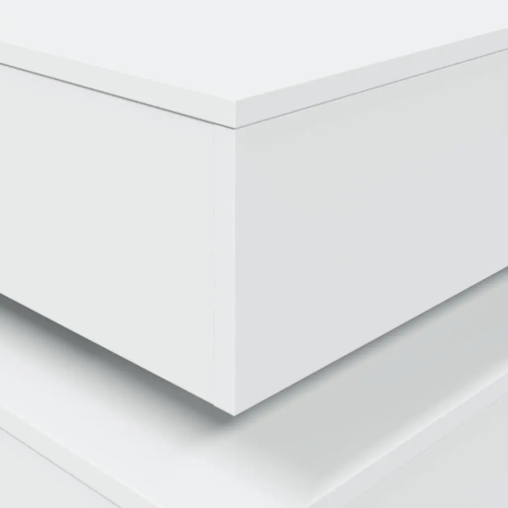 White Coffee Table with RGB LED Lights for Living Room 50cm x 50cm x 40cm