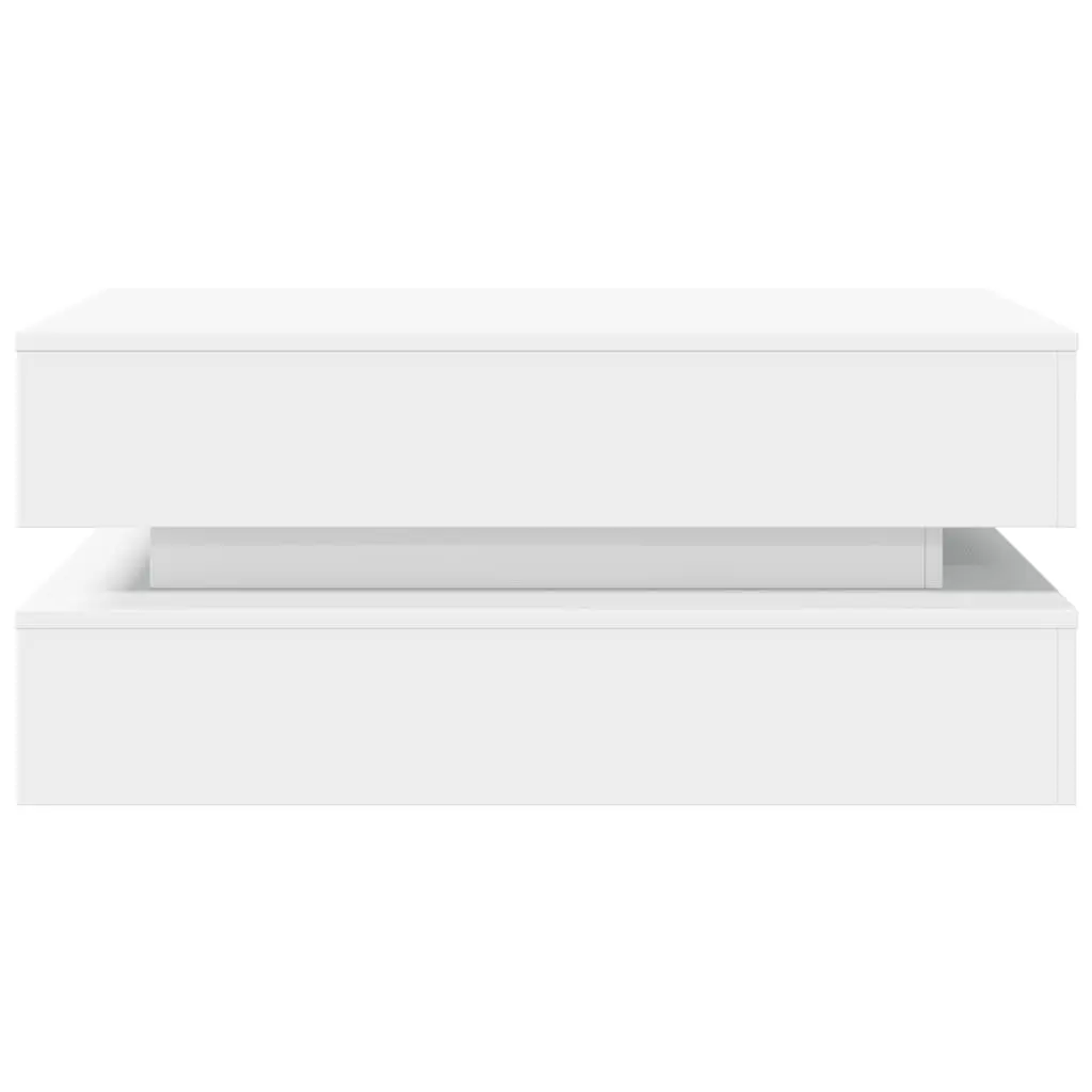 Coffee Table with RGB LED Lights Modern Living Room Accent White 90x50x40cm