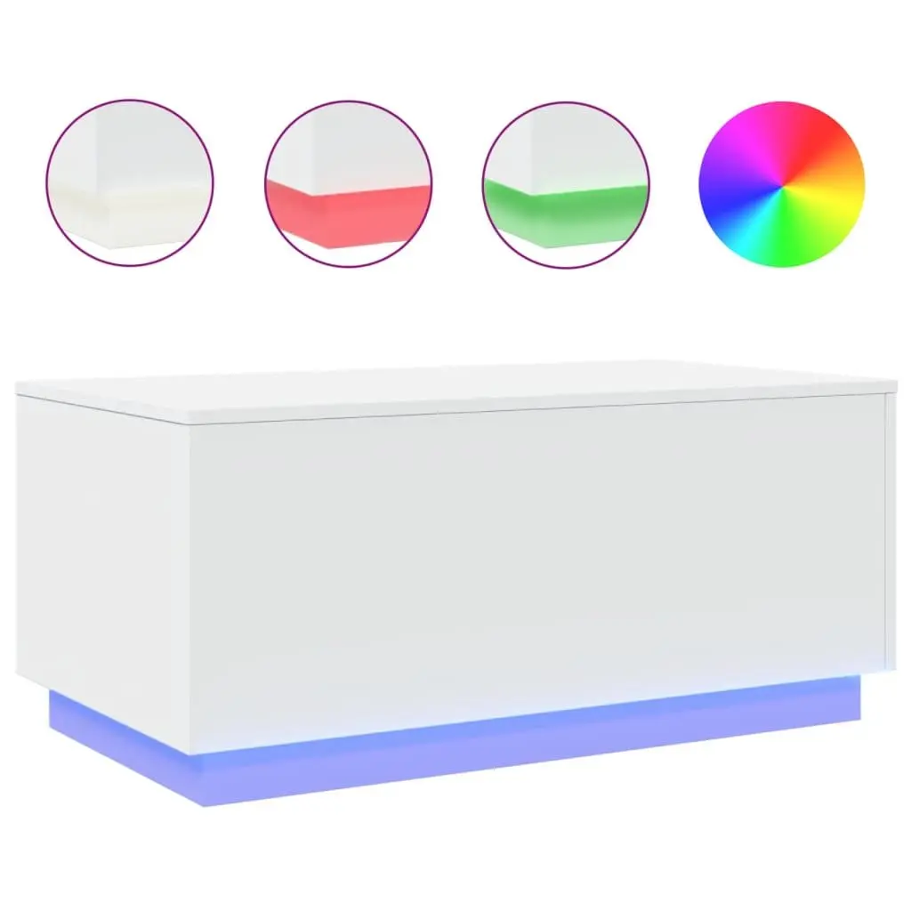 Coffee Table with Integrated RGB LED Lights