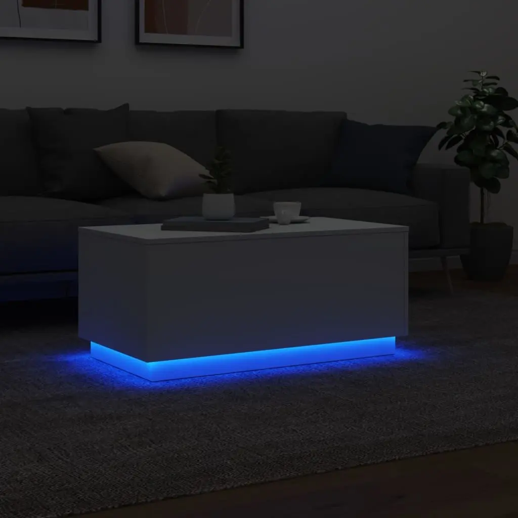 Coffee Table with Integrated RGB LED Lights