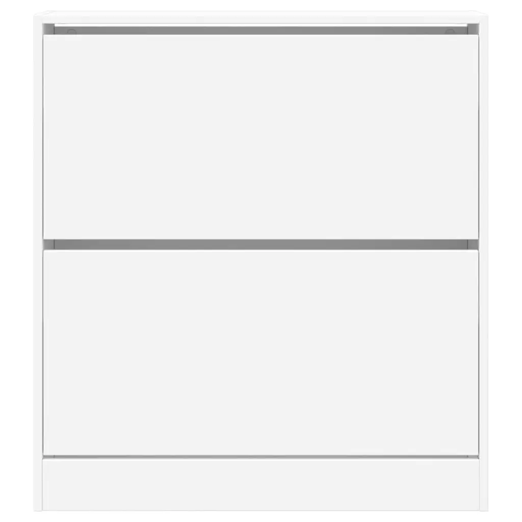 Shoe Cabinet Storage Organiser Compact White 80W x 21D x 87.5H cm