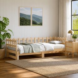 Comfortable and Durable Solid Wood Day Bed for Guests