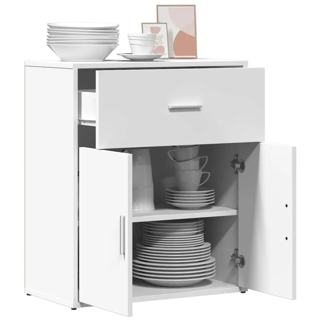 Sideboard Storage Cabinet 60x31x70 cm White Engineered Wood