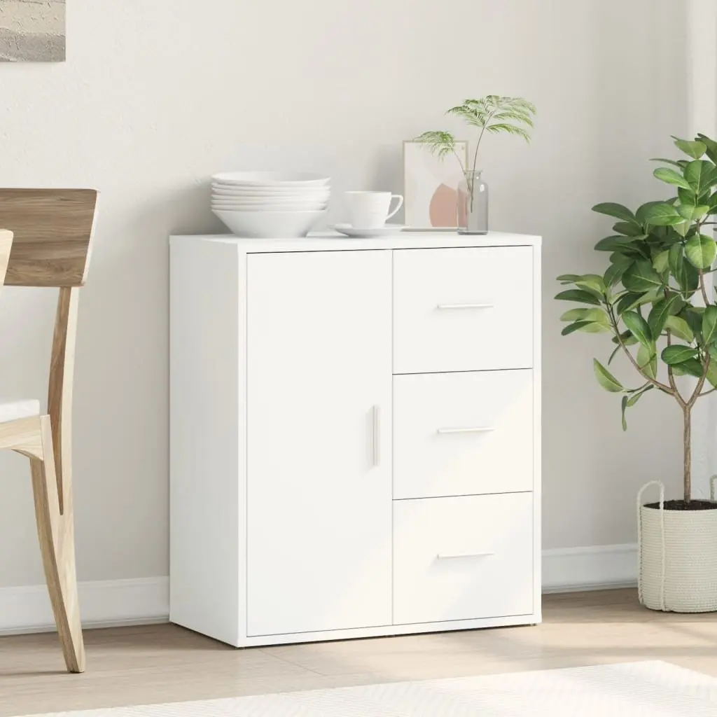 Sideboard Storage Cabinet White 60x31x70 cm Engineered Wood